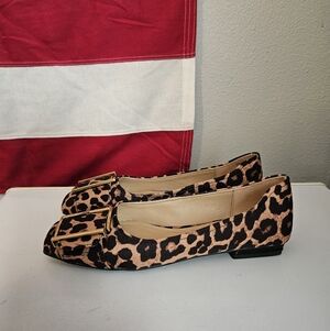 Franco Sarto Cheetah Leopard Print Loafers Sz 8